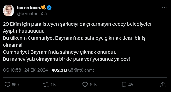 Berna Laçin Tweet