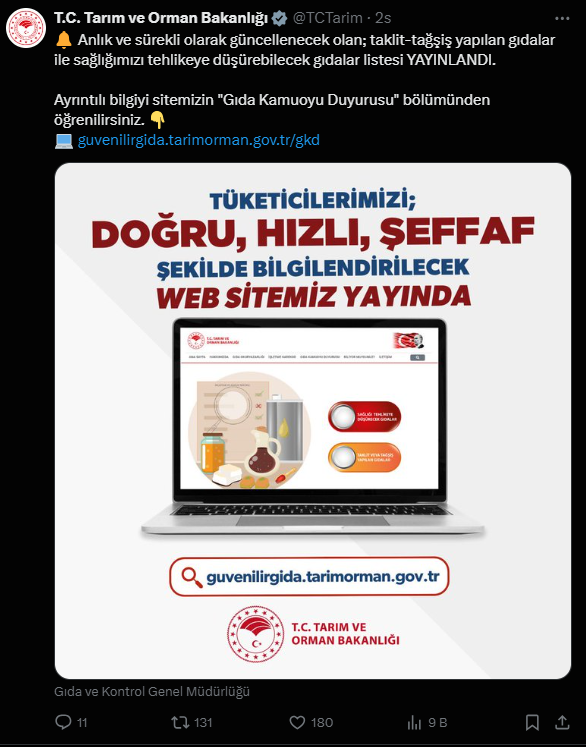 Tarım Bakanlığı Taklit