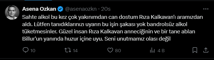 Asena Özkan Rıza Kalkavan Twit