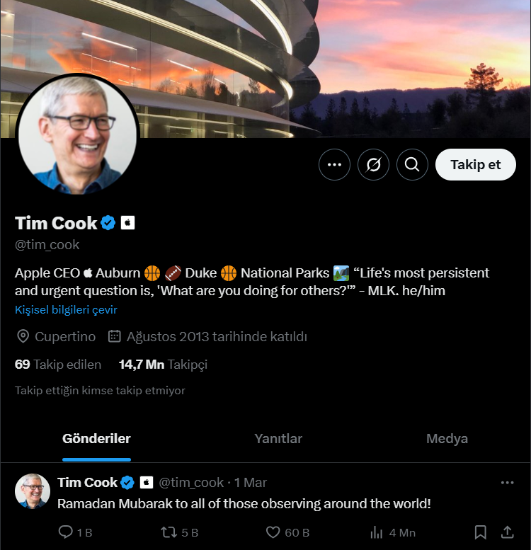 Tim Cook Ramazan