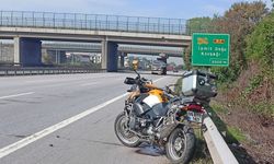 Anadolu Otoyolu'nda devrilen motosikletteki 2 kişi yaralandı