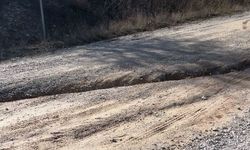 Selden dolayı çukur oluşan köy yolu tehlike saçıyor  