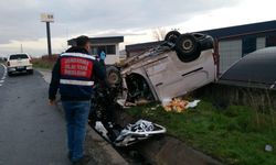 Tekirdağ'da devrilen hafif ticari aracın sürücüsü öldü
