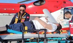 Kosta kırığı hastası için helikopter ambulans havalandı   