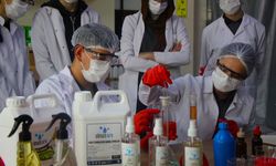 Amasya’da hastanelerin temizlik malzemesi kimyacı liselilerden