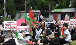 Batman Üniversitesi öğrencileri Filistin'e destek için çadır kurdu, oturma eylemi yaptı