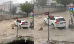 Ankara'da sel! Feci olay göz göre göre yaşandı: İki çocuk suya kapıldı