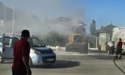 Petrol istasyonundaki kepçe yandı! Faciadan son anda dönüldü!