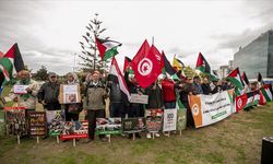 Tunus'taki ABD Büyükelçiliği önünde Gazze'ye destek gösterisi düzenlendi