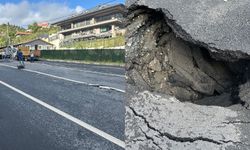 İstanbul Sarıyer'de yolda çökme