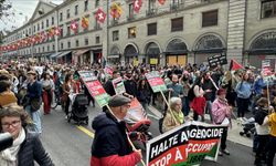 Cenevre'de binlerce kişi İsrail'in katliamlarını protesto için yürüdü