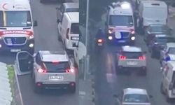 Küçükçekmece'de bir sürücü ambulansa yol vermedi