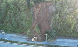 Artvin'de heyelan yolu kapattı