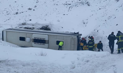 Erzincan'da yolcu otobüsü şarampole devrildi!