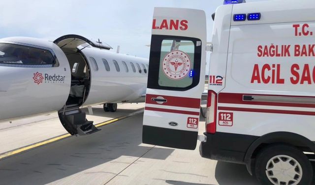 Van'da kalp hastası bebek için ambulans uçak havalandı   