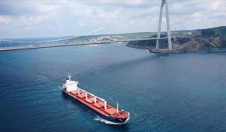 Ukrayna'dan yola çıkan mısır yüklü gemi İstanbul'dan hareket etti