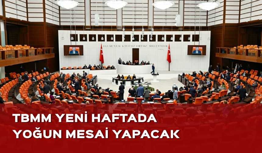 TBMM yeni haftada yoğun mesai yapacak