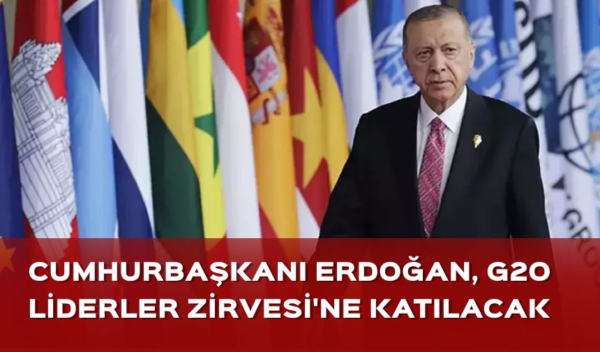 Cumhurbaşkanı Erdoğan G20 Liderler Zirvesi için Brezilya'ya gidecek